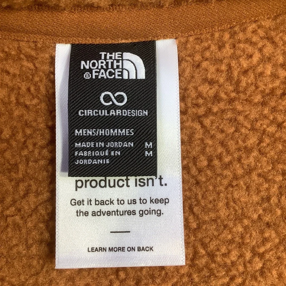 The North Face Mens Yumiori 1/4 Zip Fleece Jacket Asphalt Grey Orange Size M NWT
